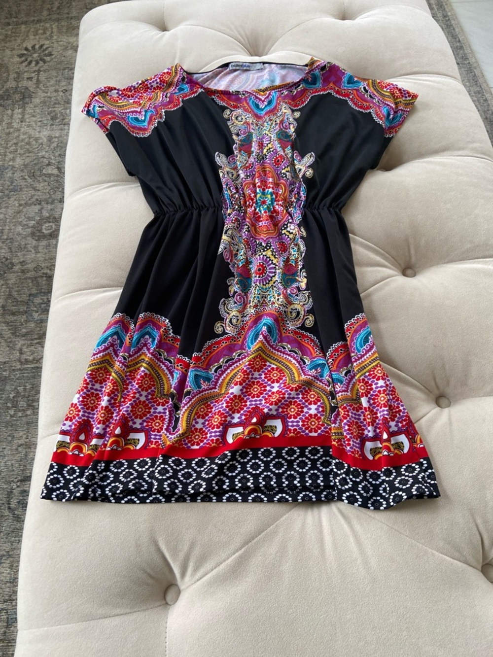 Bailey blue Black Multicolor Boho Print Tunic Dress